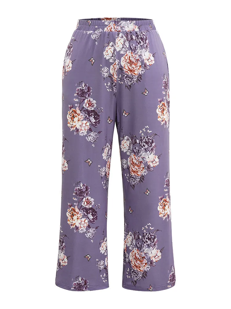 Floral Print Pocket Elastic Waist Sleep Bottom sold by Bloomchic product image thumbnail 5