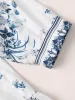 Boho Print Elastic Waist Ties Gathered Blouse sold by Bloomchic
