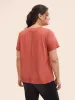 Solid V Neck Split Hem T-shirt sold by Bloomchic