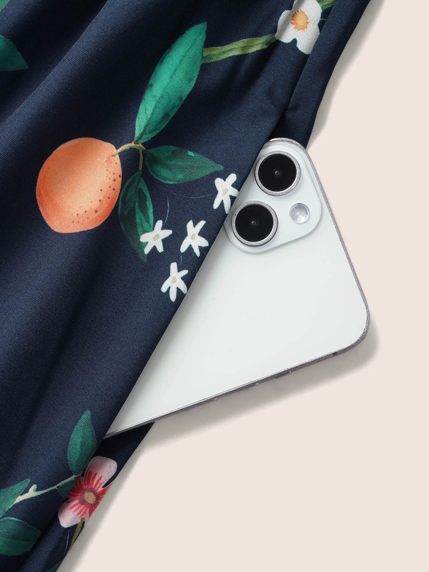 Fruit Print Flutter Sleeve Belted Midi Dress sold by Bloomchic product image thumbnail 5