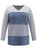 Contrast Heather Patchwork Hollow Out Thick T-shirt sold by Bloomchic