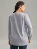 Contrast Heather Patchwork Hollow Out Thick T-shirt sold by Bloomchic