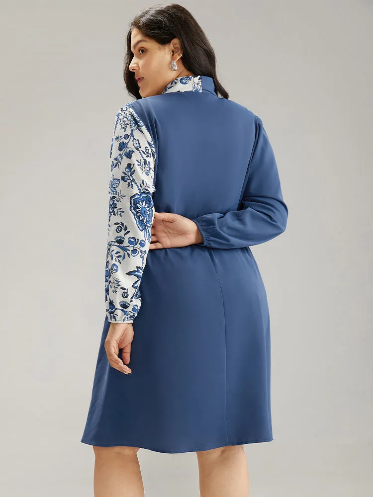 Silhouette Floral Print Contrast Belted Dress sold by Bloomchic product image thumbnail 5