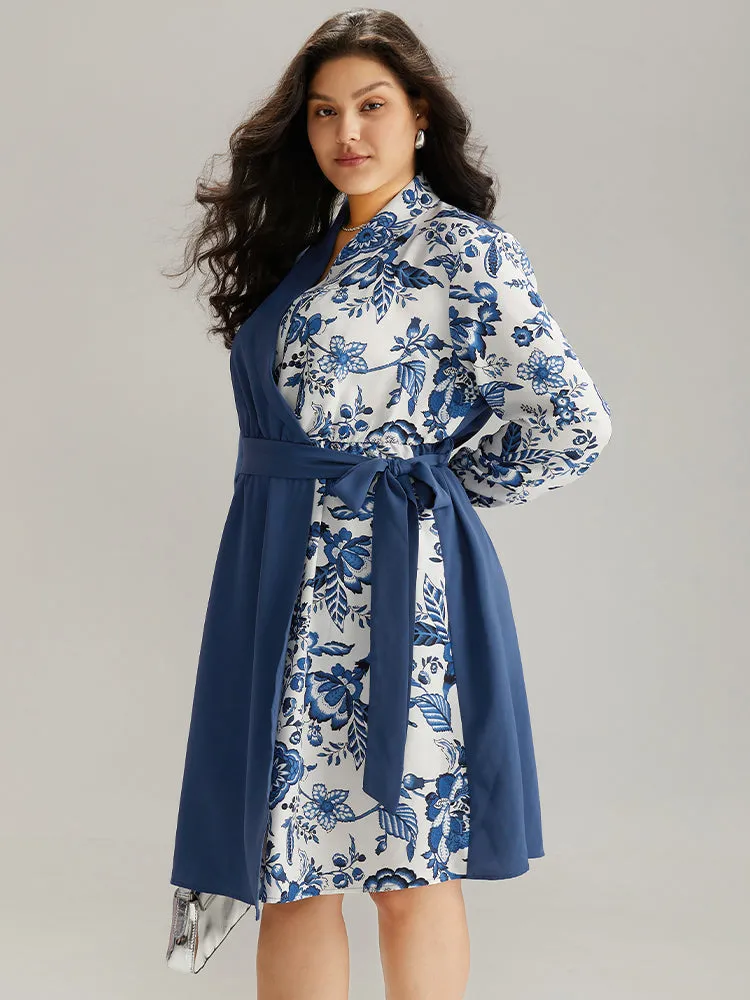 Silhouette Floral Print Contrast Belted Dress sold by Bloomchic product image thumbnail 4