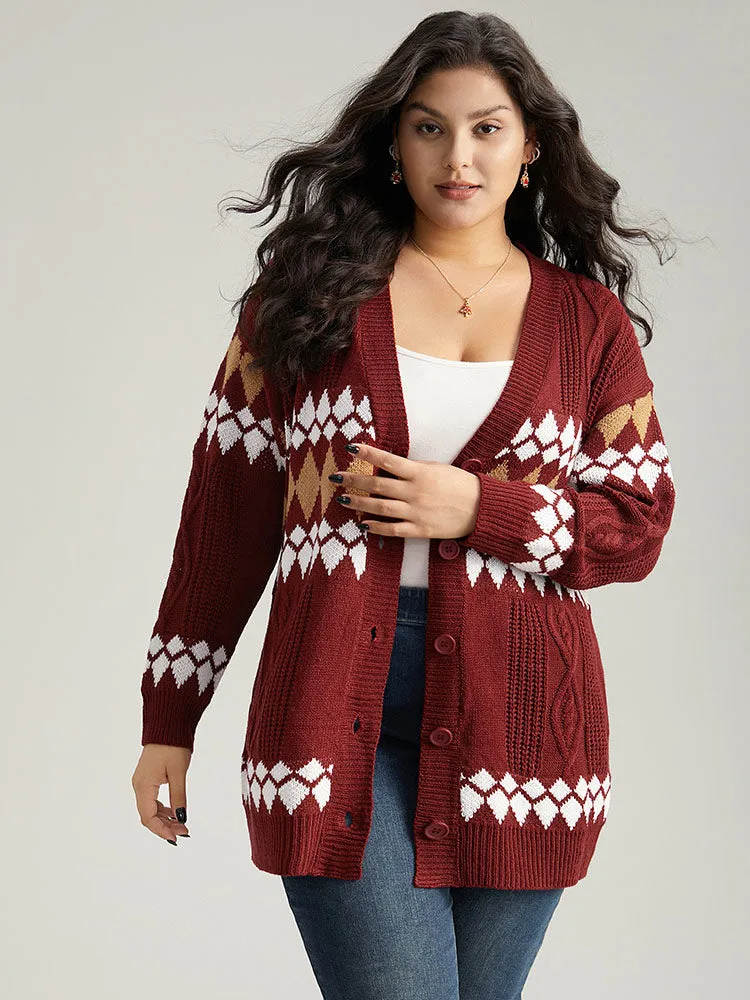 Bandana Print Plisse Button Through Cardigan sold by Bloomchic