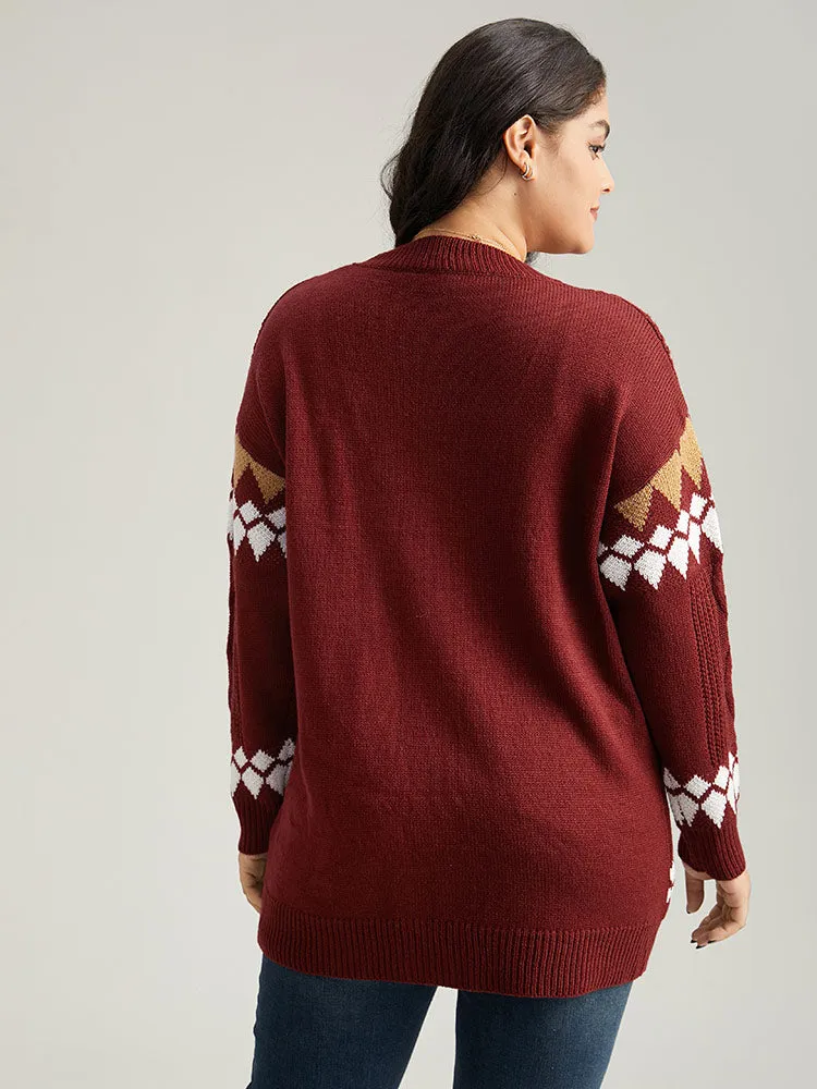 Bandana Print Plisse Button Through Cardigan sold by Bloomchic product image thumbnail 2