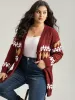 Bandana Print Plisse Button Through Cardigan sold by Bloomchic