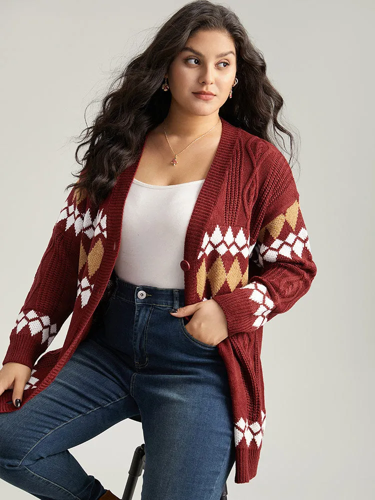 Bandana Print Plisse Button Through Cardigan sold by Bloomchic product image thumbnail 3