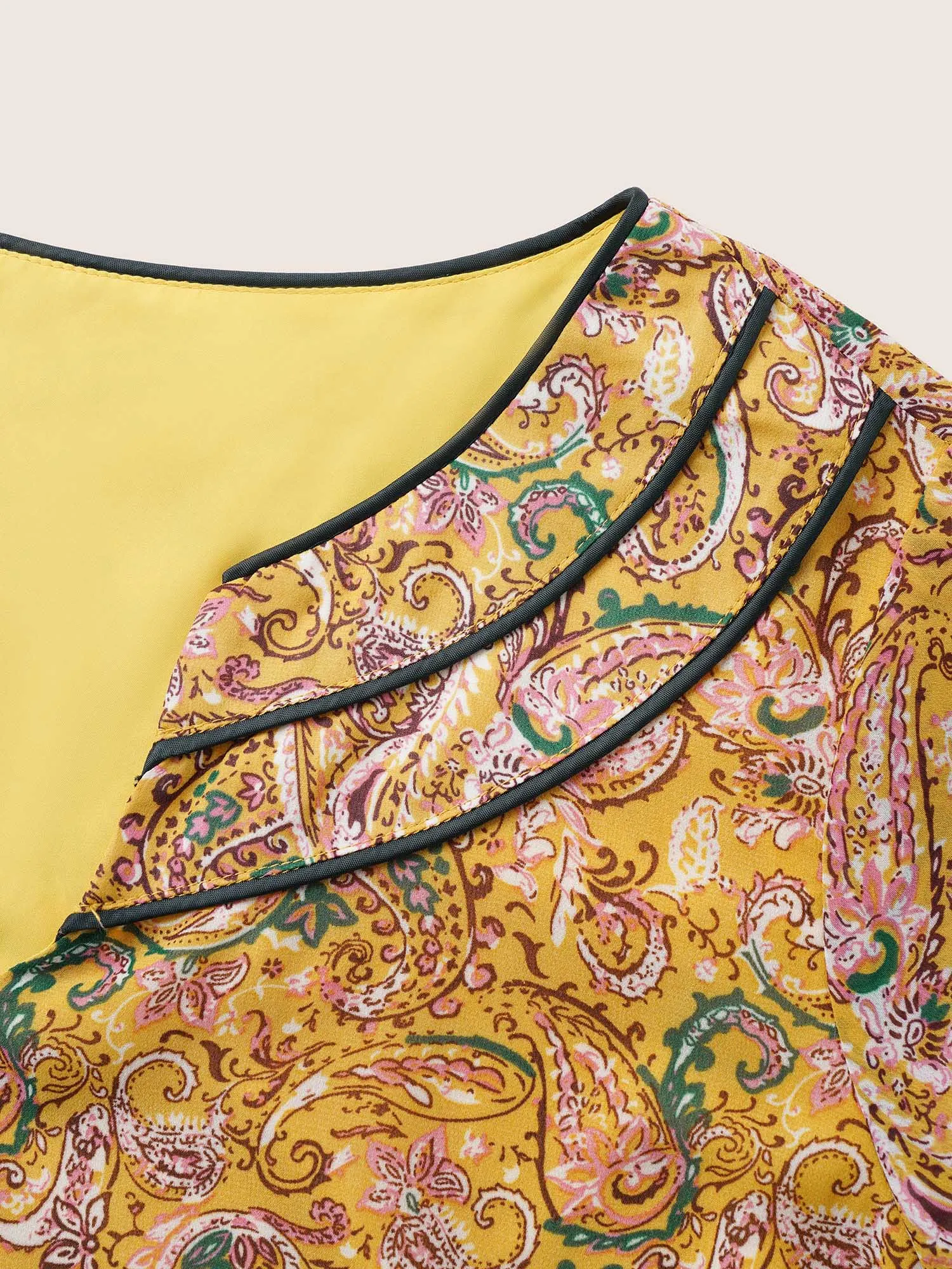 Paisley Print Chiffon Ruffle Layered Sleeve Blouse sold by Bloomchic product image thumbnail 5