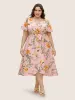 Floral Surplice Neck Pocket Belted Dress sold by Bloomchic