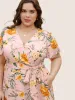 Floral Surplice Neck Pocket Belted Dress sold by Bloomchic
