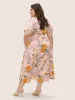 Floral Surplice Neck Pocket Belted Dress sold by Bloomchic