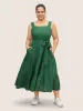 Solid Texture Belted Patchwork Hem Dress sold by Bloomchic