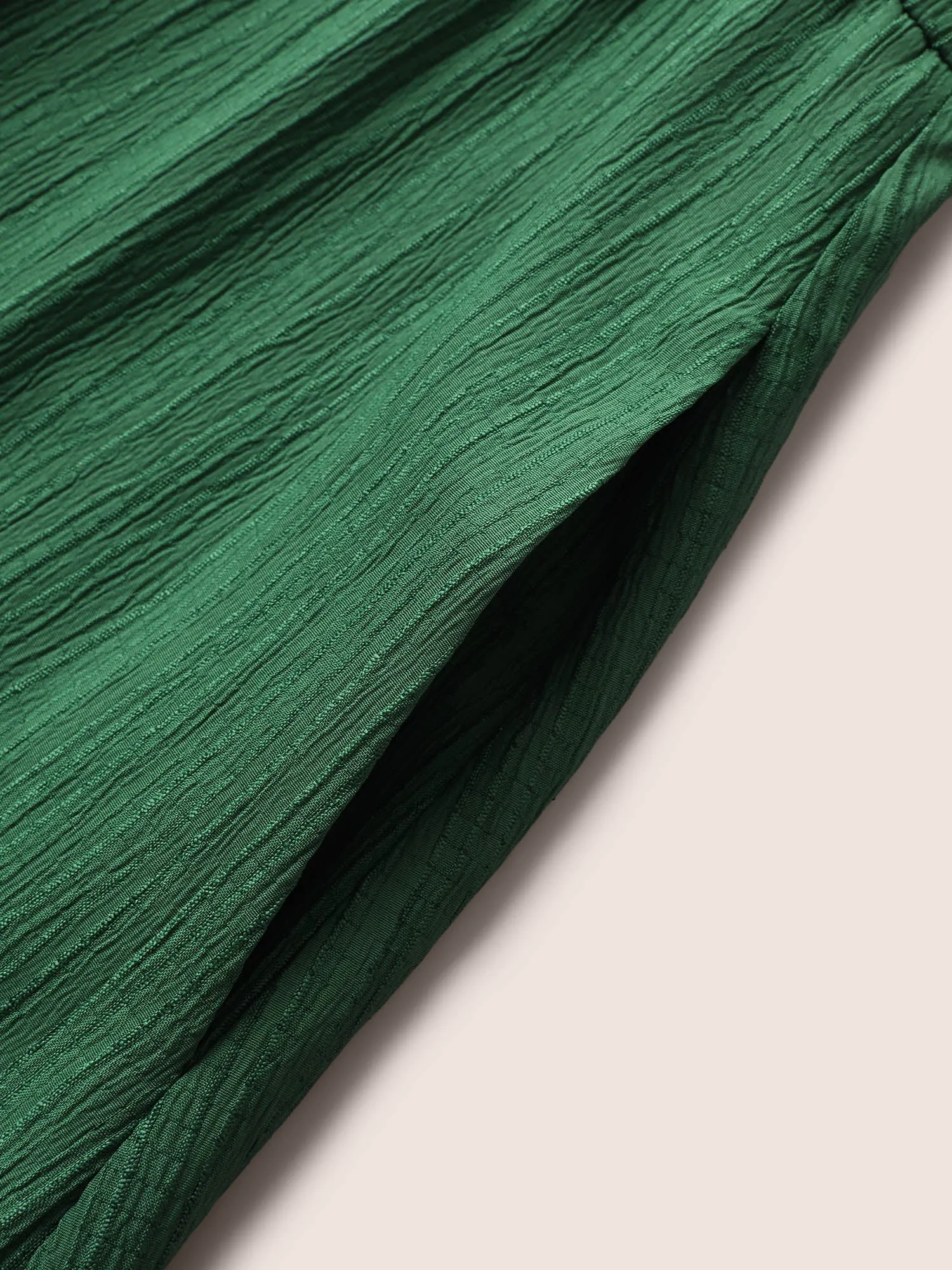 Solid Texture Belted Patchwork Hem Dress sold by Bloomchic product image thumbnail 5