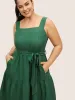 Solid Texture Belted Patchwork Hem Dress sold by Bloomchic