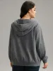 Plain Zipper Drawstring Jacquard Jacket sold by Bloomchic