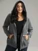 Plain Zipper Drawstring Jacquard Jacket sold by Bloomchic