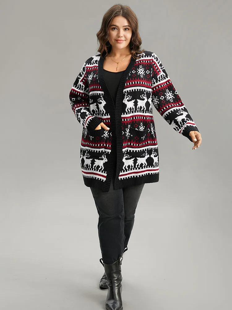 Christmas Elk Open Front Pocket Cardigan sold by Bloomchic product image thumbnail 4
