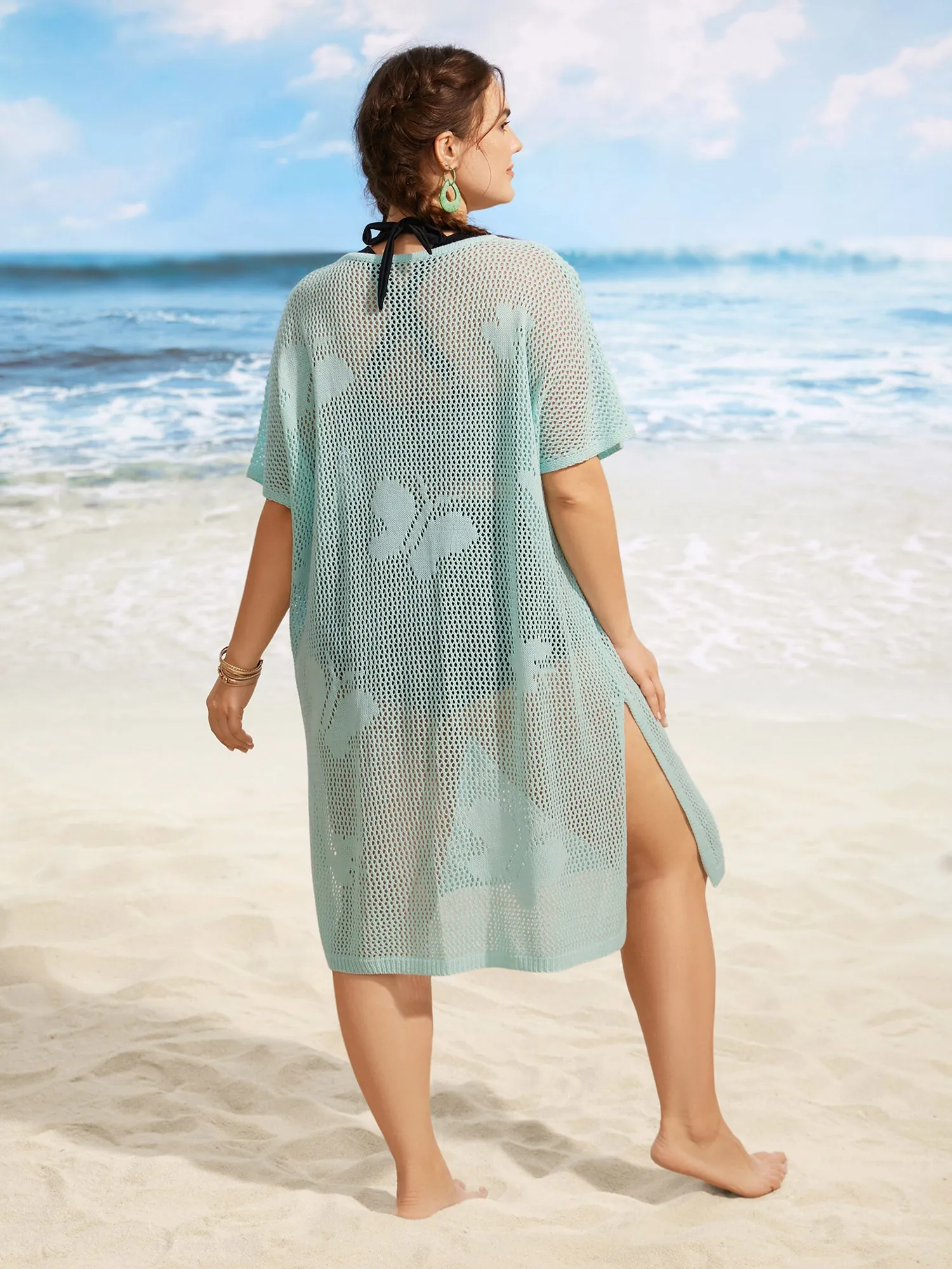Butterfly Cut Out Slit Hem Swim Cover Up sold by Bloomchic product image thumbnail 2