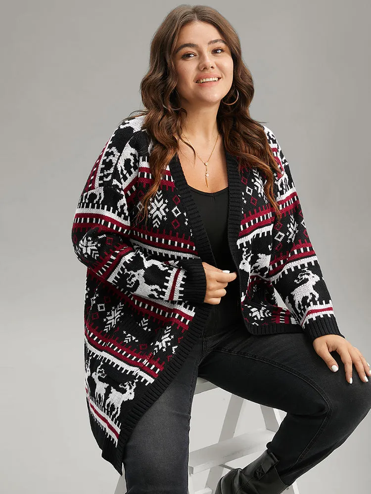 Christmas Elk Open Front Pocket Cardigan sold by Bloomchic product image thumbnail 3