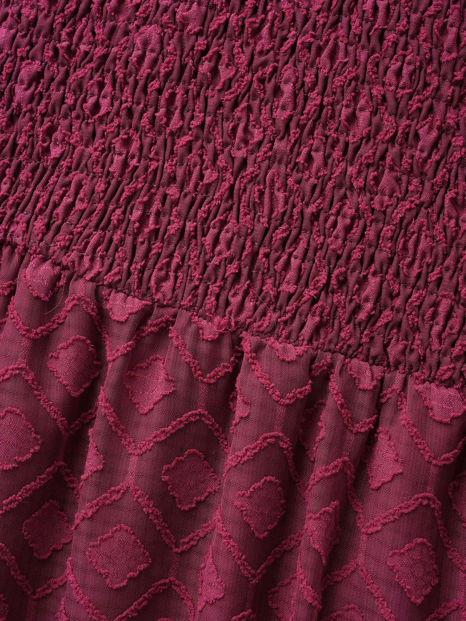 Square Neck Textured Mesh Shirred Dress sold by Bloomchic product image thumbnail 5