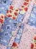 Patchwork Floral Button Detail Pocket Dress sold by Bloomchic