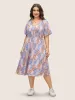 Patchwork Floral Button Detail Pocket Dress sold by Bloomchic