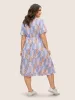 Patchwork Floral Button Detail Pocket Dress sold by Bloomchic