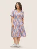Patchwork Floral Button Detail Pocket Dress sold by Bloomchic