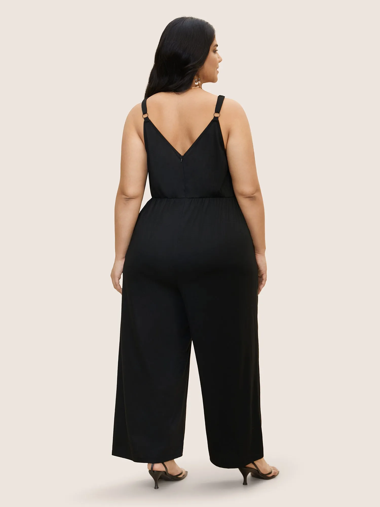 V Neck Woven Ribbon Pocket Jumpsuit sold by Bloomchic product image thumbnail 4