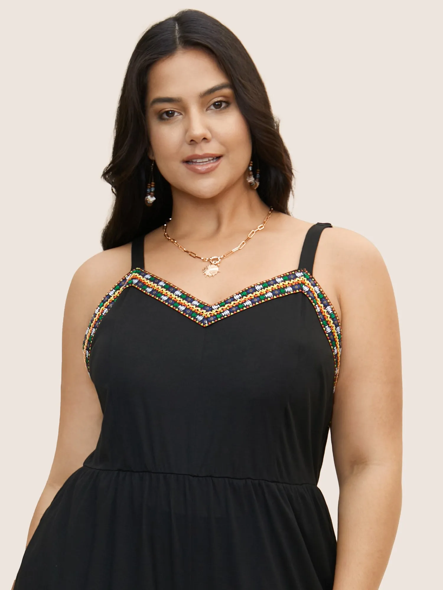 V Neck Woven Ribbon Pocket Jumpsuit sold by Bloomchic product image thumbnail 2