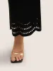Medium stretch Laser Cut Elastic Waist Pants sold by Bloomchic
