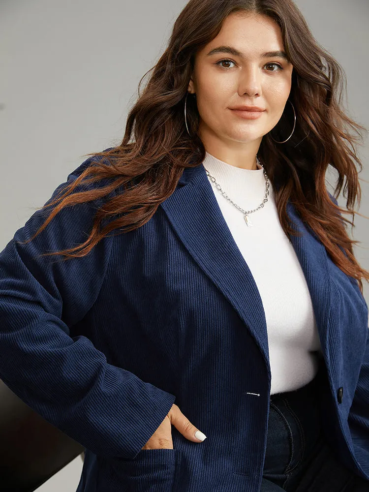 Solid Corduroy Suit Collar Button Up Blazer sold by Bloomchic product image thumbnail 5