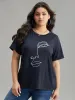 Art & Design Embroidered Crew Neck T-shirt sold by Bloomchic
