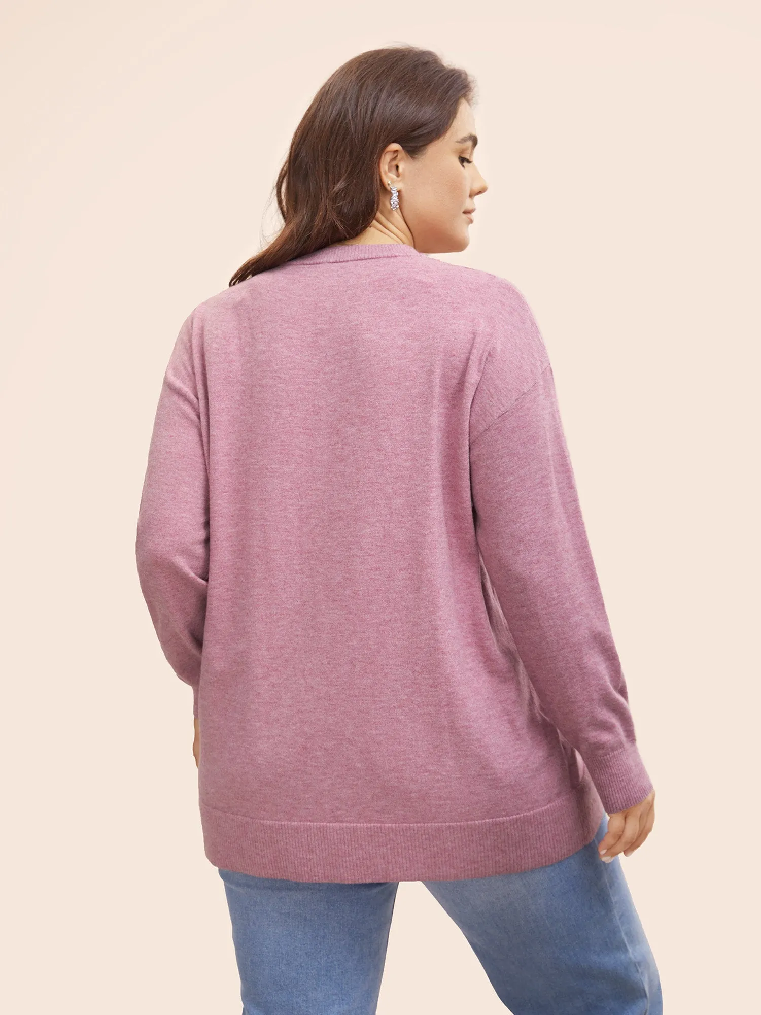Supersoft Essentials Button Slit Hem Pullover sold by Bloomchic product image thumbnail 2