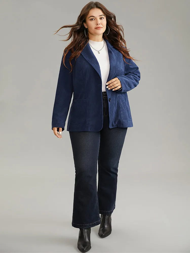 Solid Corduroy Suit Collar Button Up Blazer sold by Bloomchic product image thumbnail 4