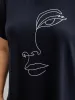 Art & Design Embroidered Crew Neck T-shirt sold by Bloomchic