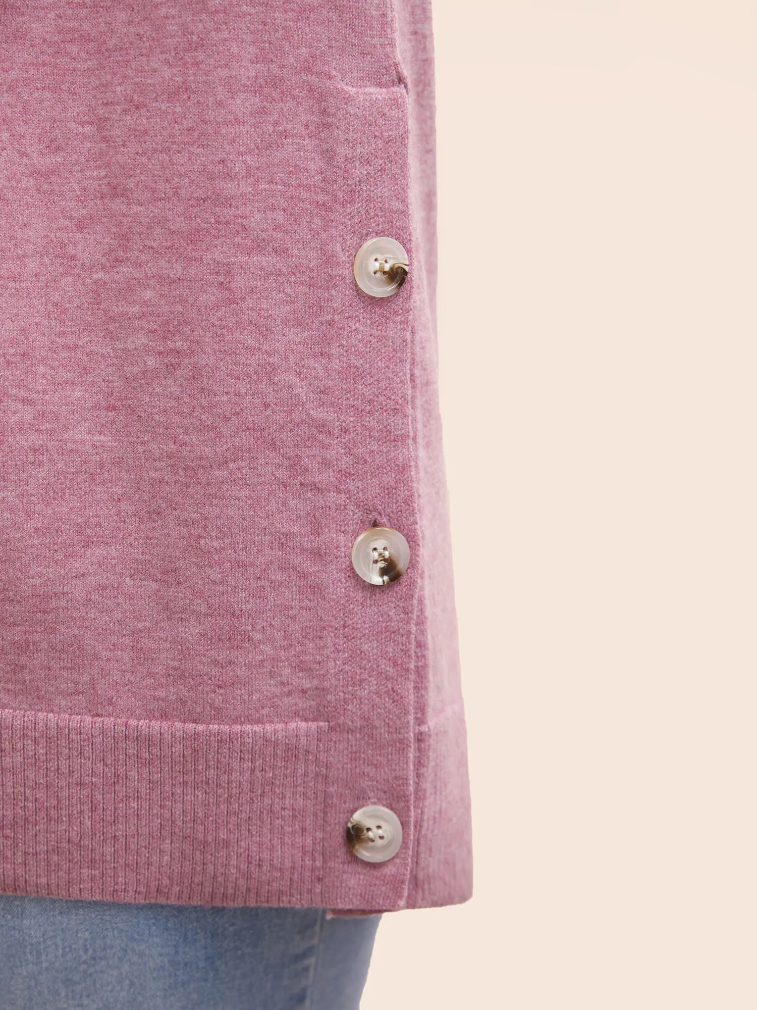 Supersoft Essentials Button Slit Hem Pullover sold by Bloomchic product image thumbnail 4