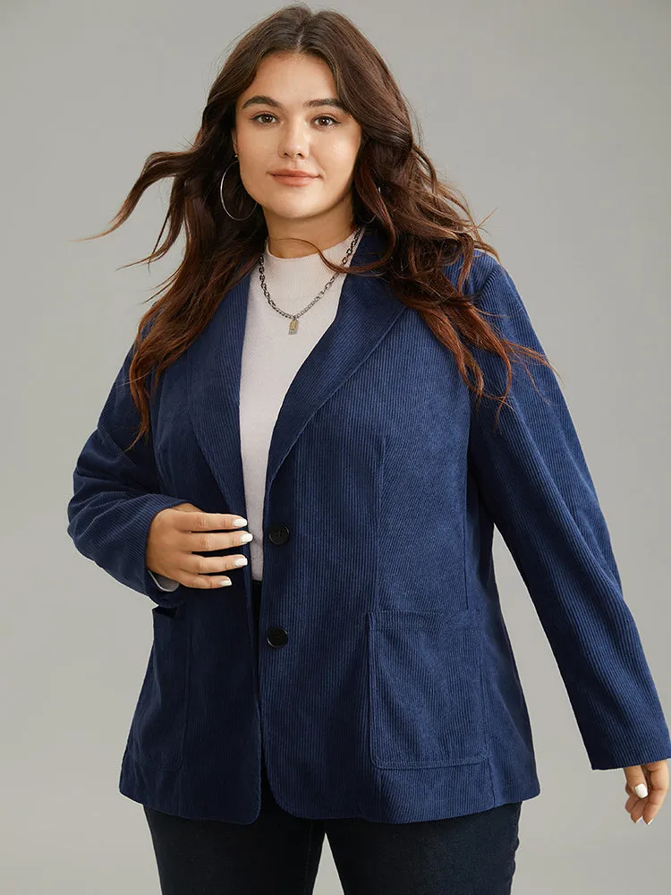 Solid Corduroy Suit Collar Button Up Blazer sold by Bloomchic product image thumbnail 2