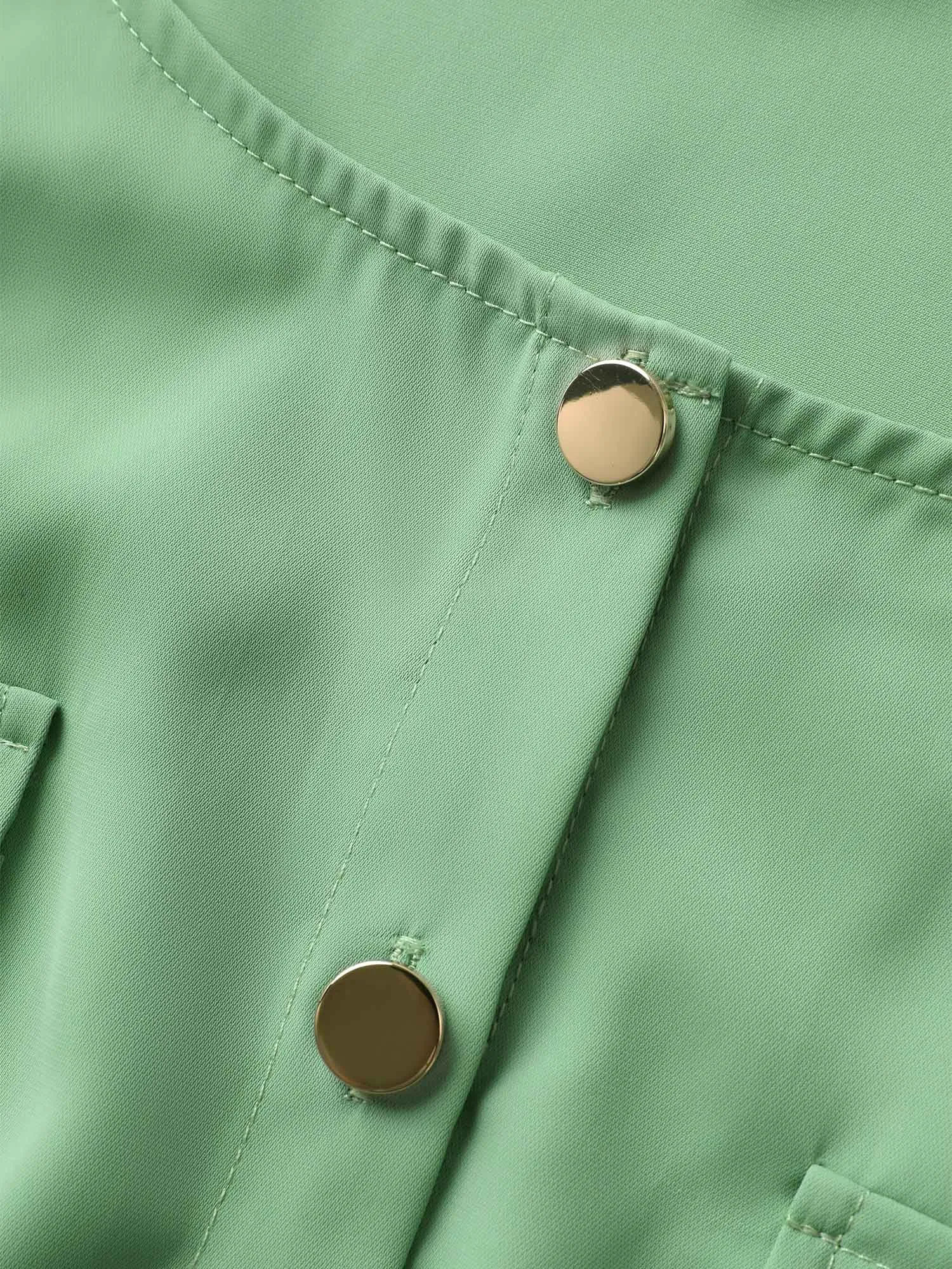 Solid Metal Detail Flap Pocket Sleeveless Dress sold by Bloomchic product image thumbnail 5