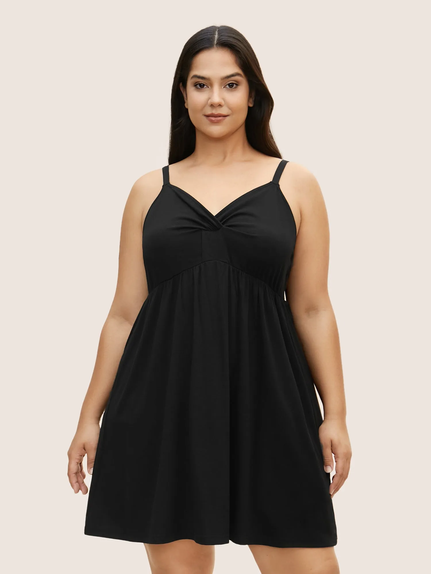 Plain Twist Front Cami Sleep Dress sold by Bloomchic