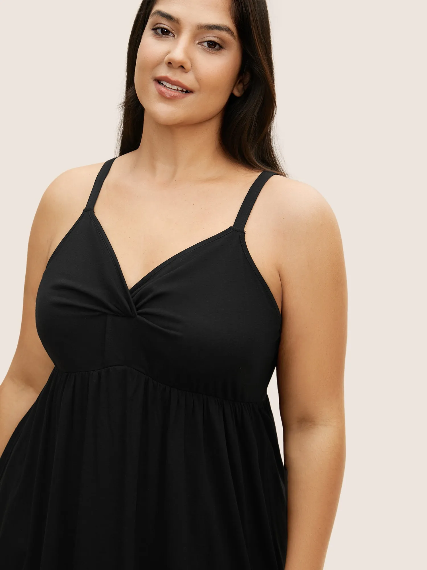 Plain Twist Front Cami Sleep Dress sold by Bloomchic product image thumbnail 2