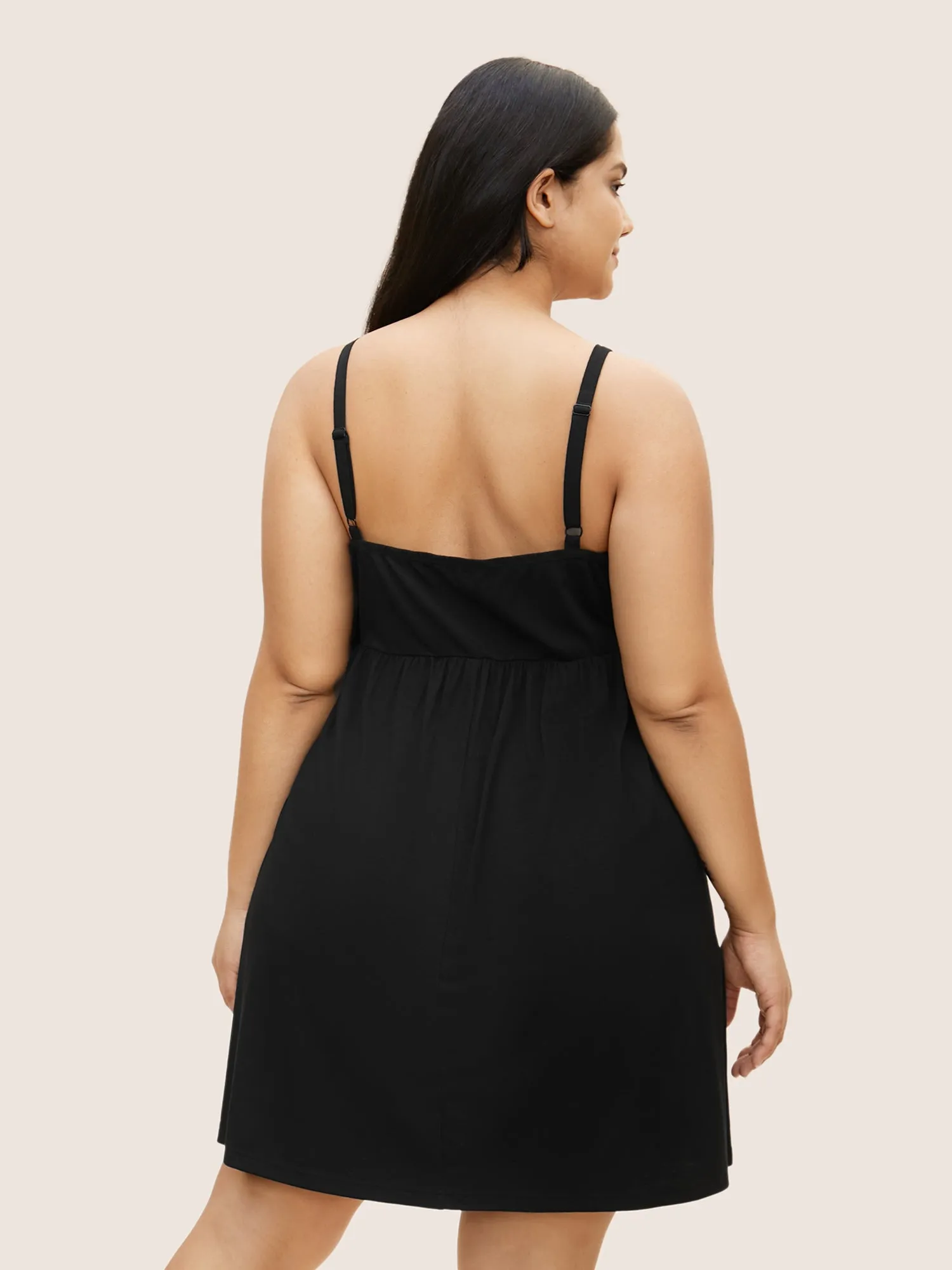 Plain Twist Front Cami Sleep Dress sold by Bloomchic product image thumbnail 4