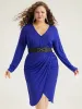 Solid Wrap Hem Gathered Dress sold by Bloomchic
