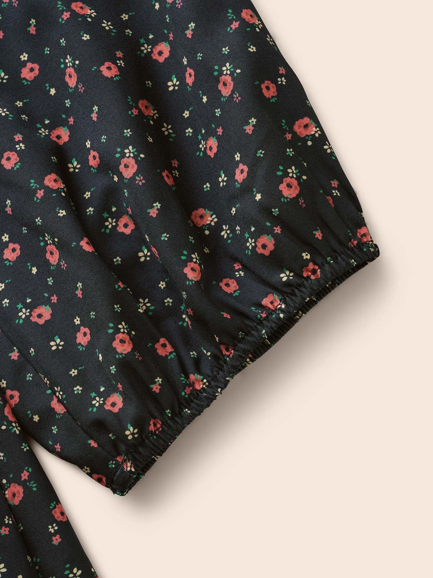 Ditsy Floral Heart Neckline Lantern Sleeve Dress sold by Bloomchic product image thumbnail 5