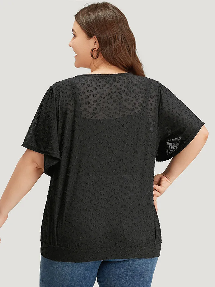 Plisse Surplice Neck Ruffle Trim T-shirt sold by Bloomchic product image thumbnail 5