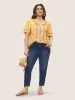 Boho Print Cross Straps Tiered Ruffle Sleeve Blouse sold by Bloomchic