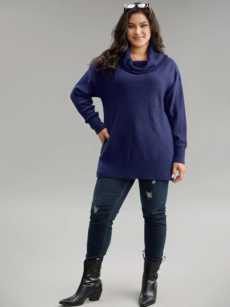 Solid Turtle Neck Split Side Pullover sold by Bloomchic product image thumbnail 5