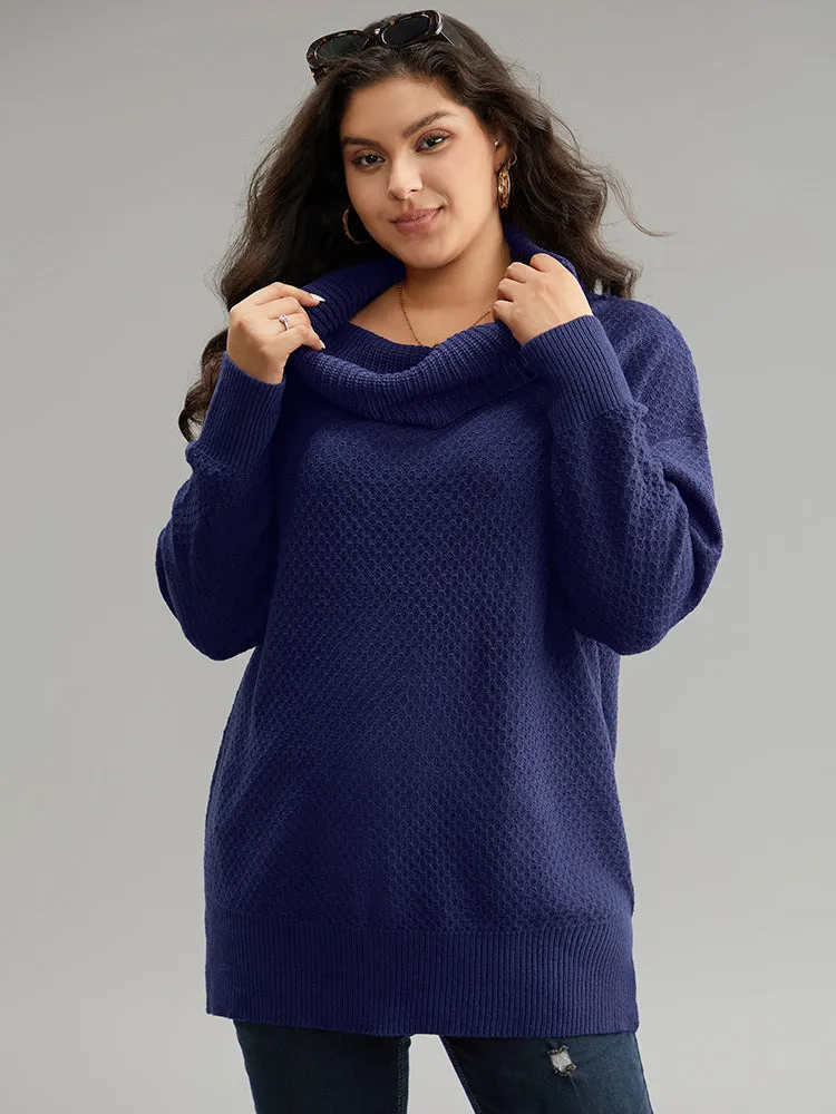 Solid Turtle Neck Split Side Pullover sold by Bloomchic product image thumbnail 3