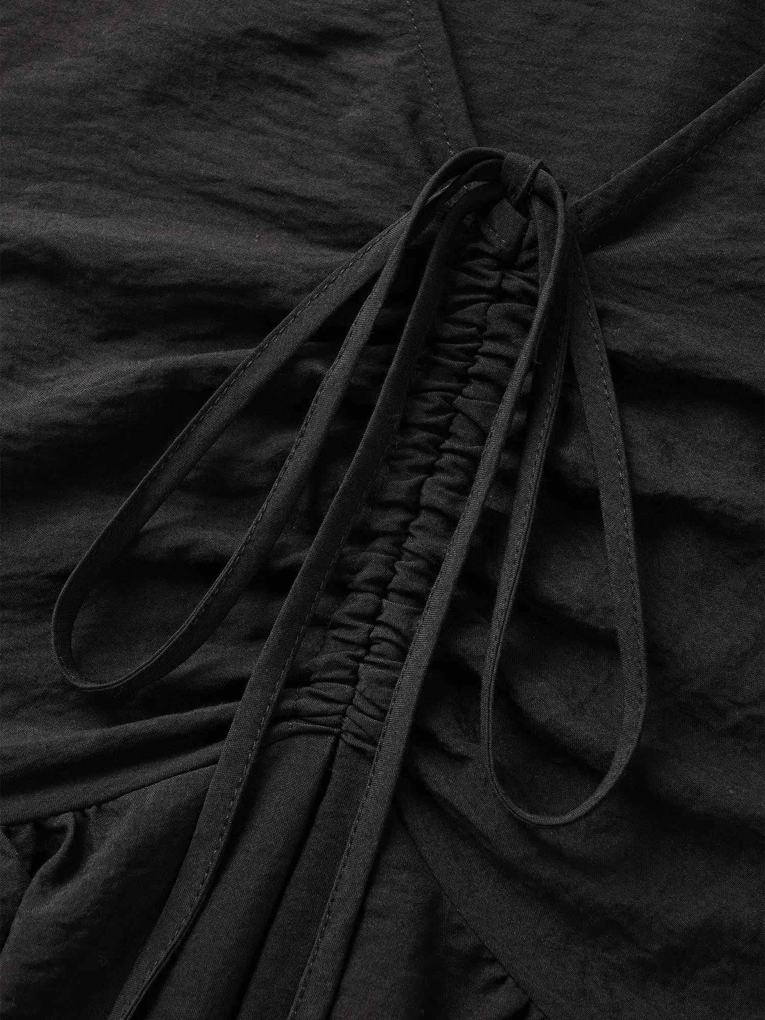 V Neck Drawstring Laser Cut Dress sold by Bloomchic product image thumbnail 5